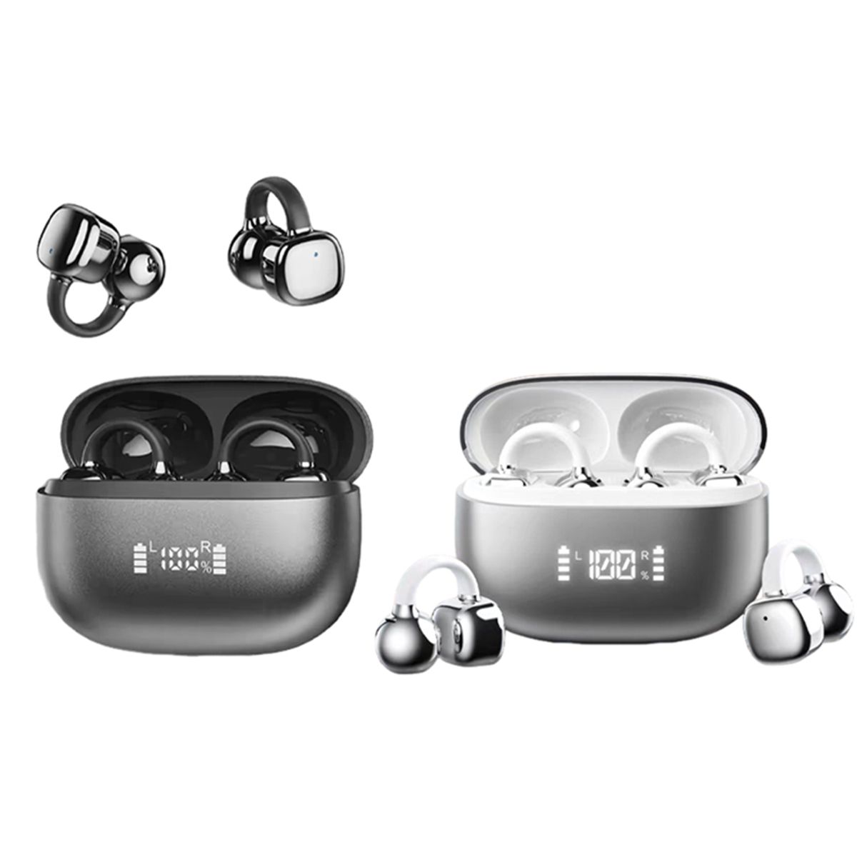 LENOVO - Set 2 De Audífonos Lenovo Clip Plus RS119 TWS  Bluetooth 6.0 - Negro y Blanco