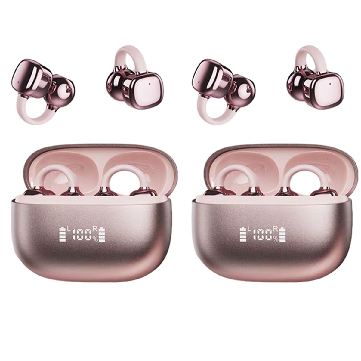 LENOVO - Set 2 De Audífonos Lenovo Clip Plus RS119 TWS  Bluetooth 6.0 -Rosa