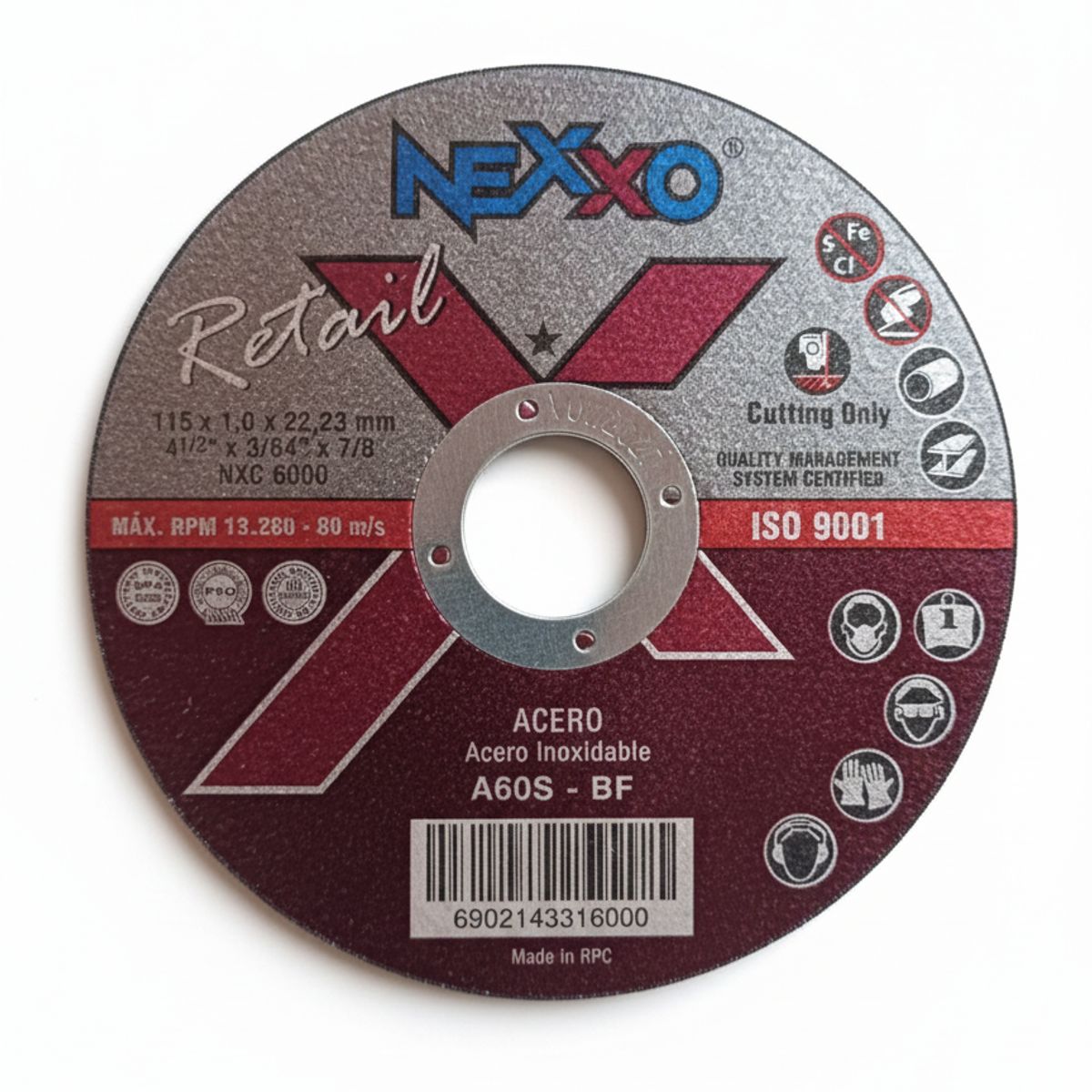 GENERICO - Disco de corte Metal 4.5" 1mm Pack 10 unidades
