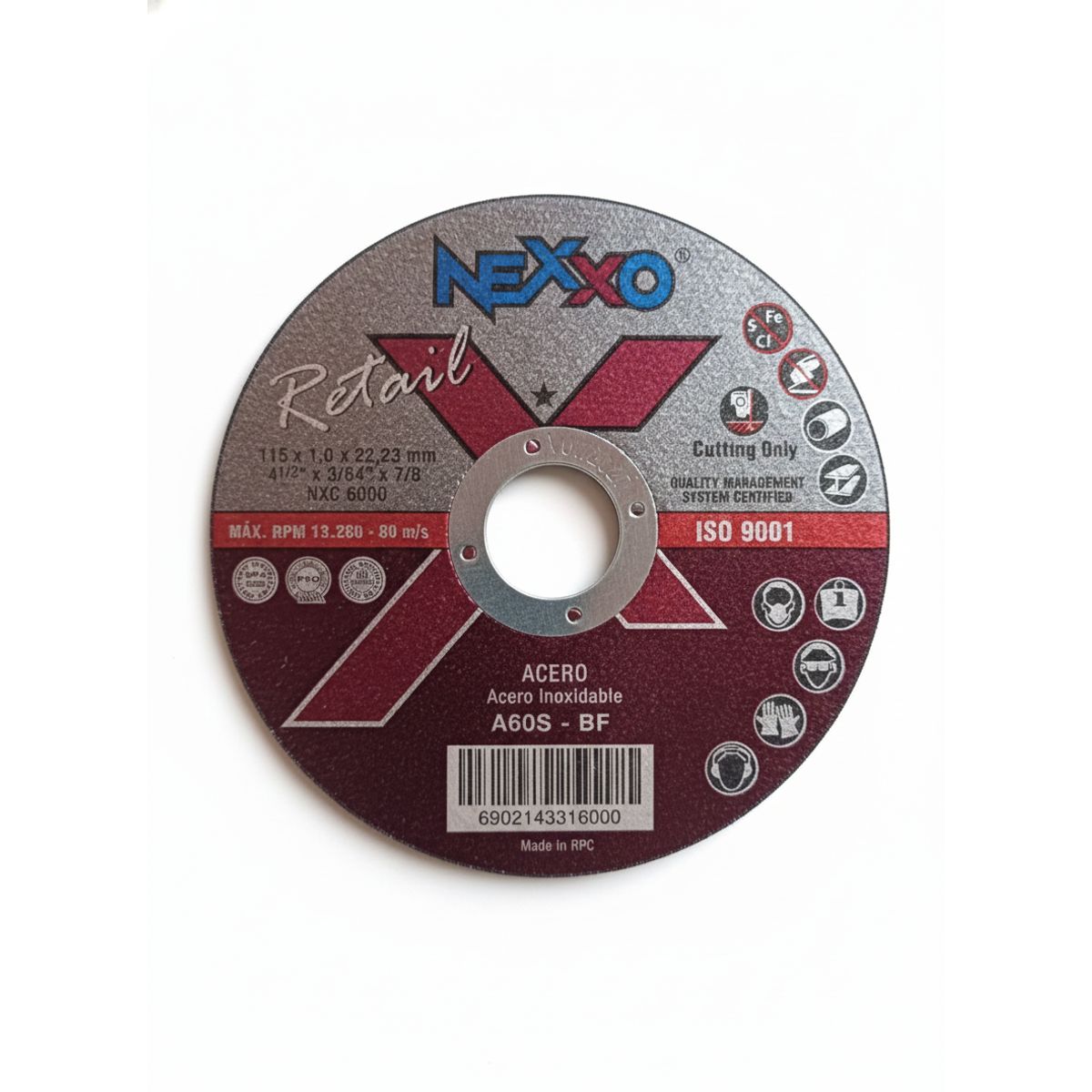 GENERICO - Disco de corte Metal 4.5" 1mm Pack 10 unidades