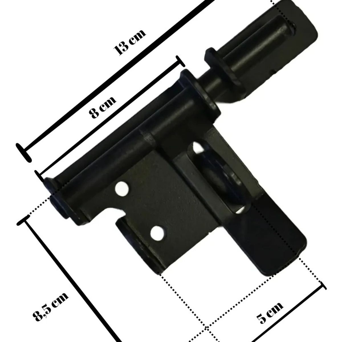 GENERICO - Cerrojo Cerradura Carcelero Puerta Seguridad 13 Cm Bilateral Negro