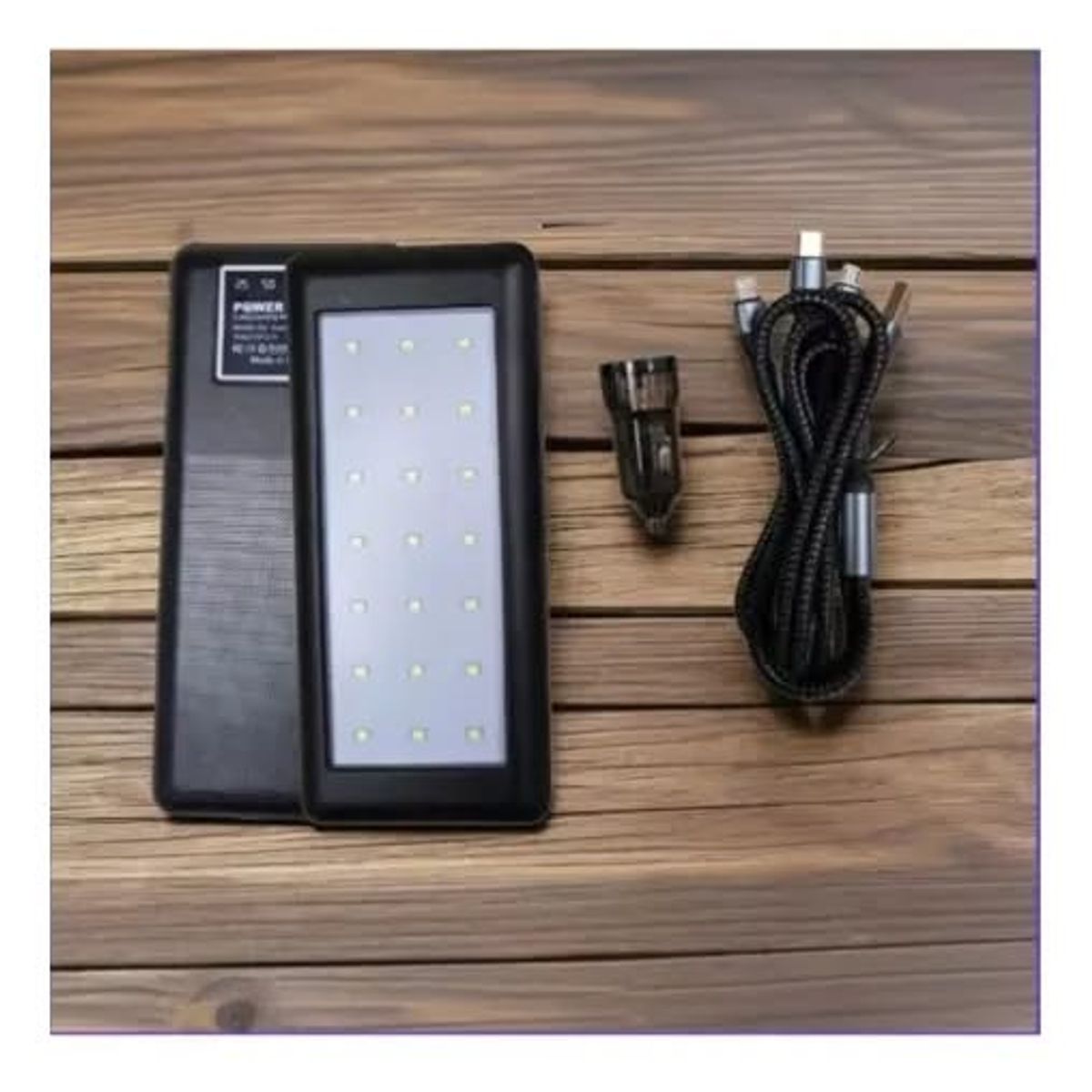 GENERICO - Cargador externo 22000 mah + cable carga multiple+linterna usb