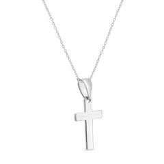TIANA JOYAS - Collar Religioso con Cruz plana en Plata 925