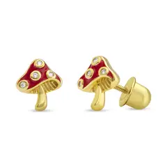 TIANA JOYAS - Aro Hongo con Esmalte Plata 925 con Baño Oro 18k