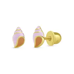 TIANA JOYAS - Aro de Conchita de Mar con Esmalte Plata 925 con Baño Oro 18k