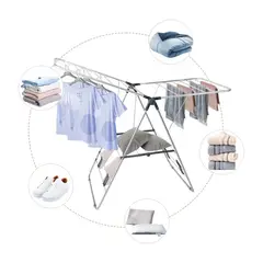 GENERICO - Tendedero de ropa plegable 142x59x94cm acero casa viva