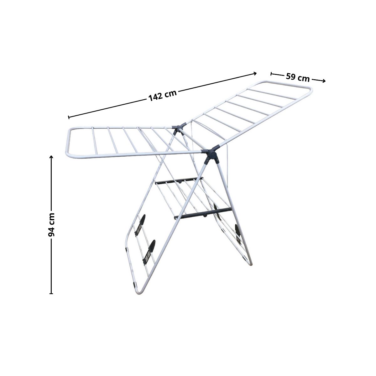 GENERICO - Tendedero de ropa plegable 142x59x94cm acero casa viva