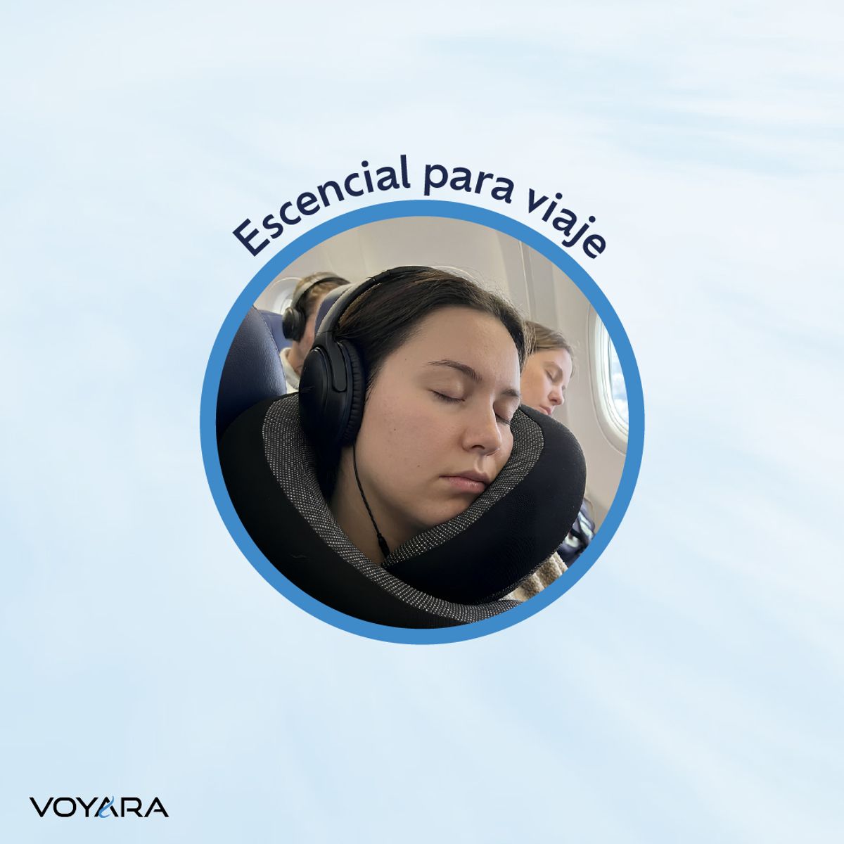 VOYARA - Cuello de Viaje para Avión Cómodo Memory Foam 360° Voyara