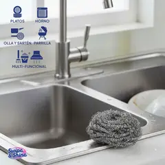 SWIPE AND SHINE - Set 6 Virutillas Esponja Metálica Para Cocina Swipe & Shine