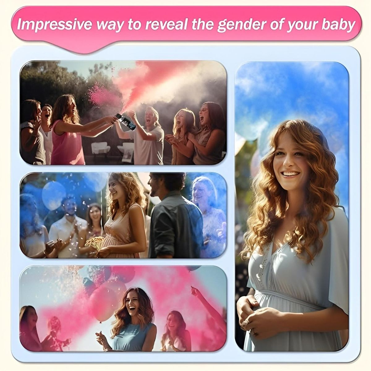 PASTELERIUSCL - Set 2 Extintor Humo Revelación De Genero Cañón Spray Color extintor revelación genero