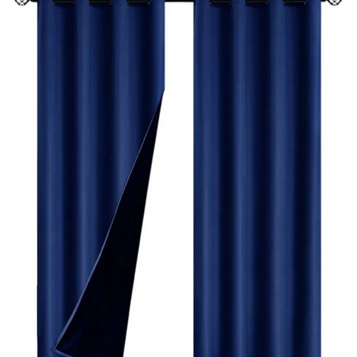 OKAY - Cortina Blackout Engomada 132x220 2 Paños Tela Fresca - Azul