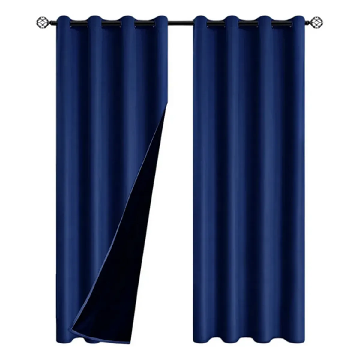 OKAY - Cortina Blackout Engomada 132x220 2 Paños Tela Fresca - Azul
