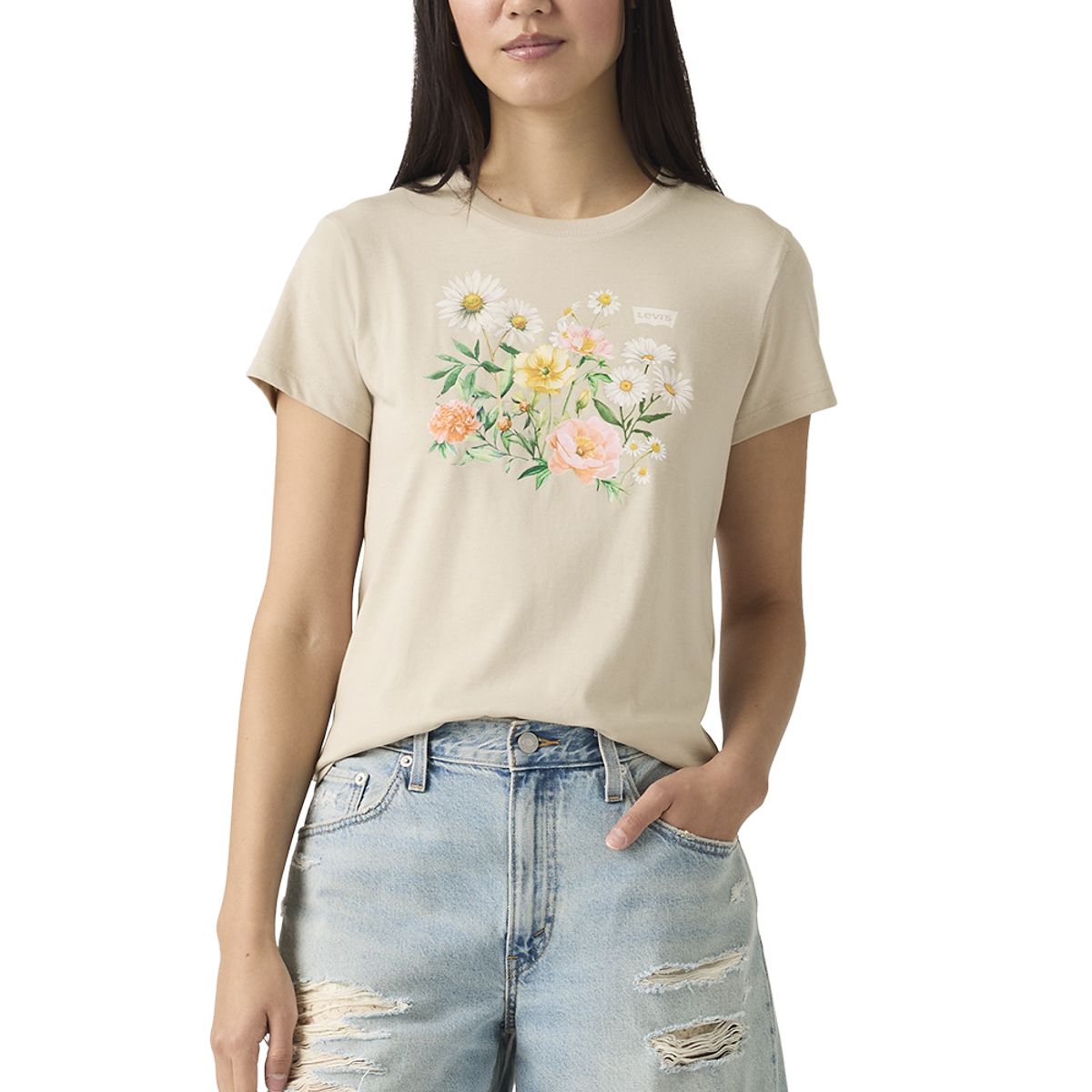 LEVIS - Polera Mujer The Perfect Tee Gris Levis