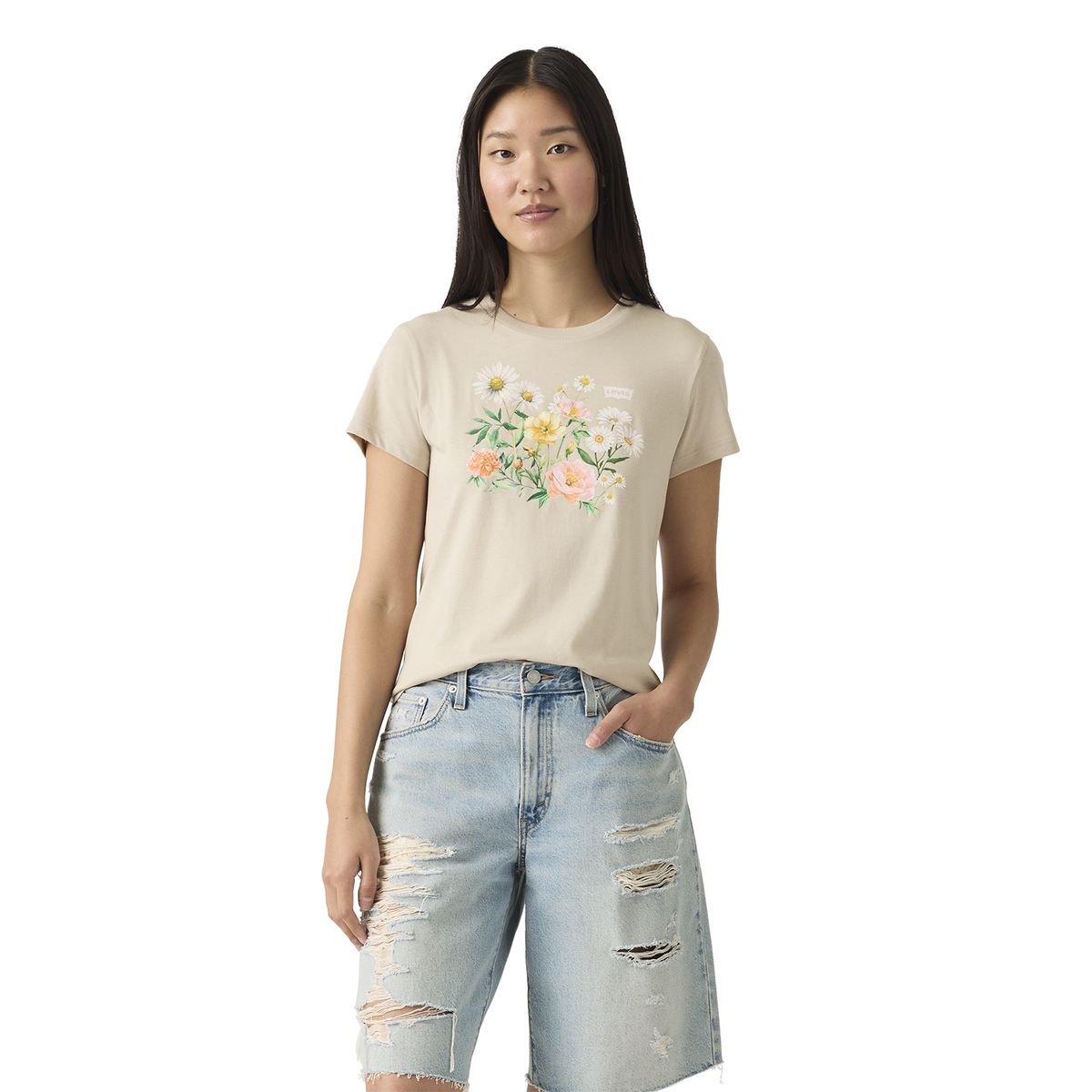 LEVIS - Polera Mujer The Perfect Tee Gris Levis