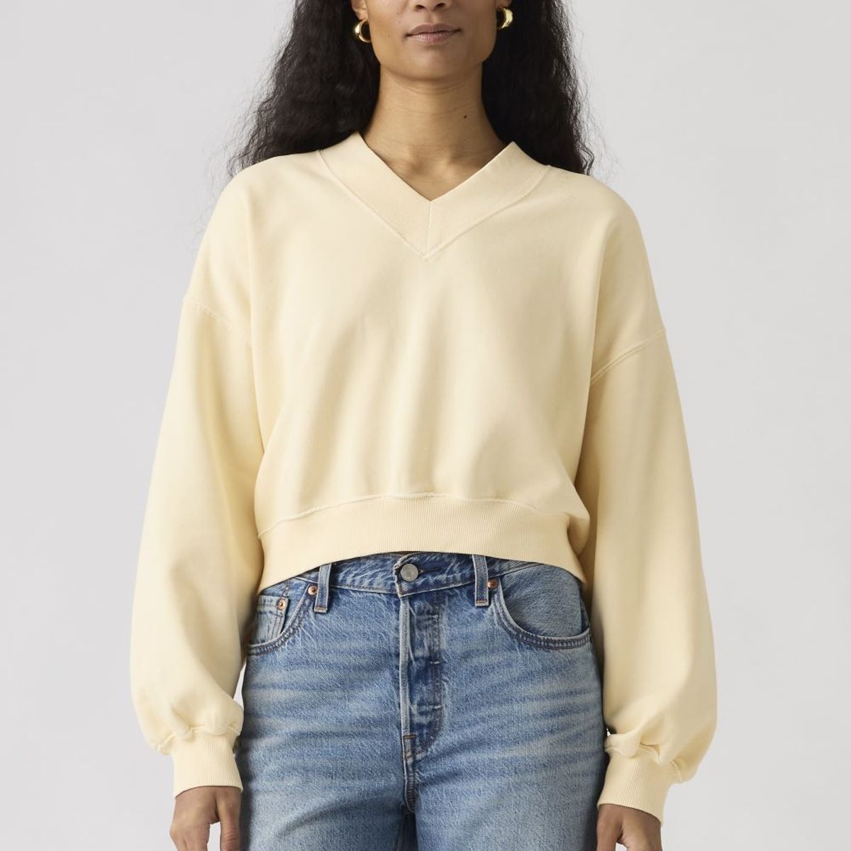 LEVIS - Polerón Mujer Vintage Vneck Beige Levis