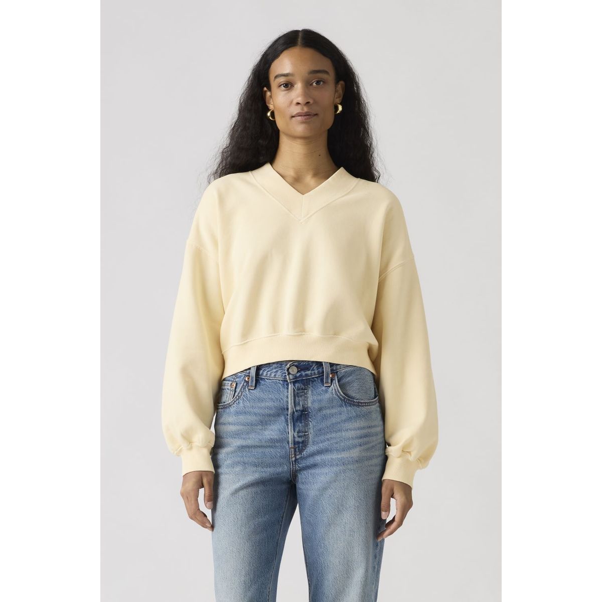 LEVIS - Polerón Mujer Vintage Vneck Beige Levis
