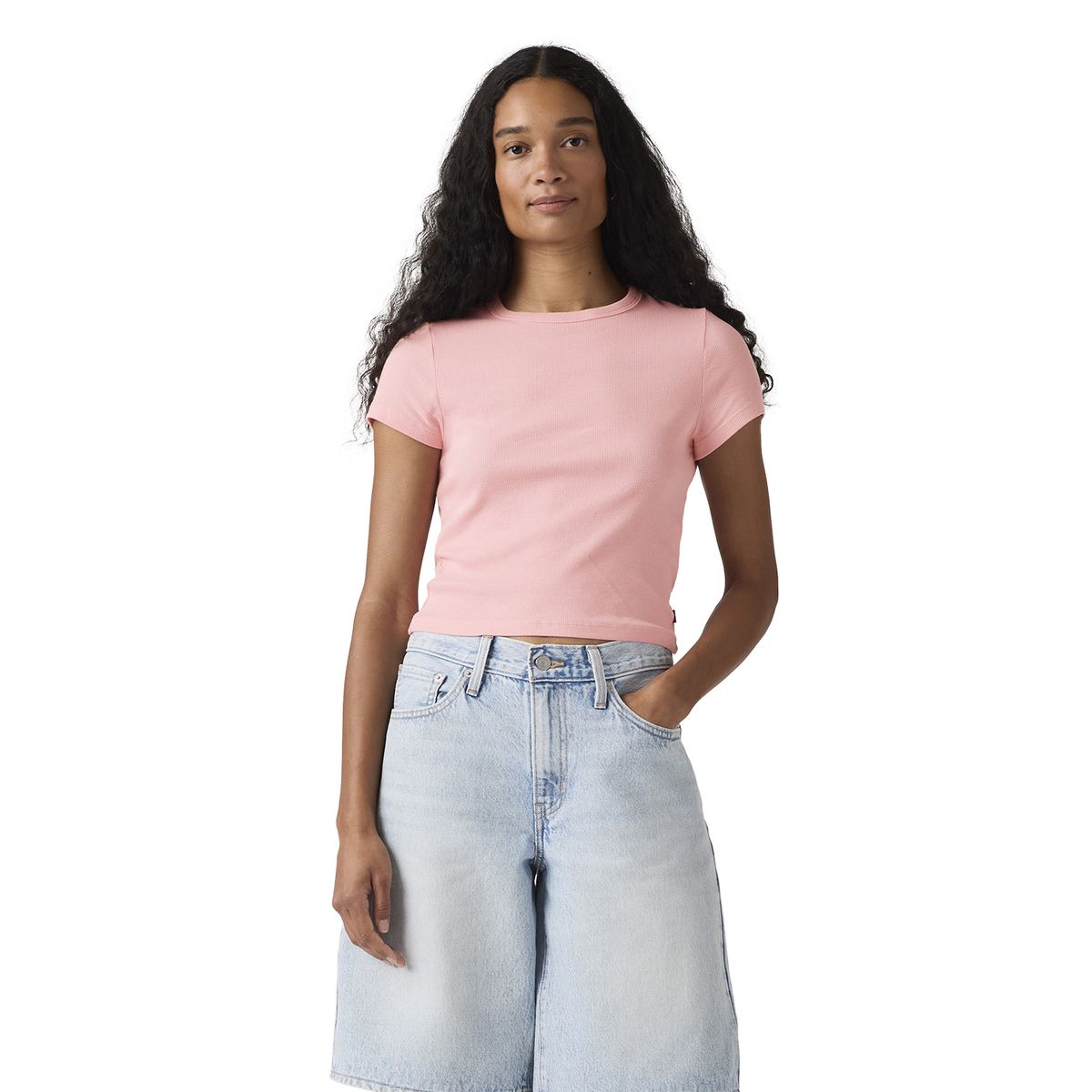 LEVIS - Polera Mujer Hayes Cropped Tee Rosado Levis