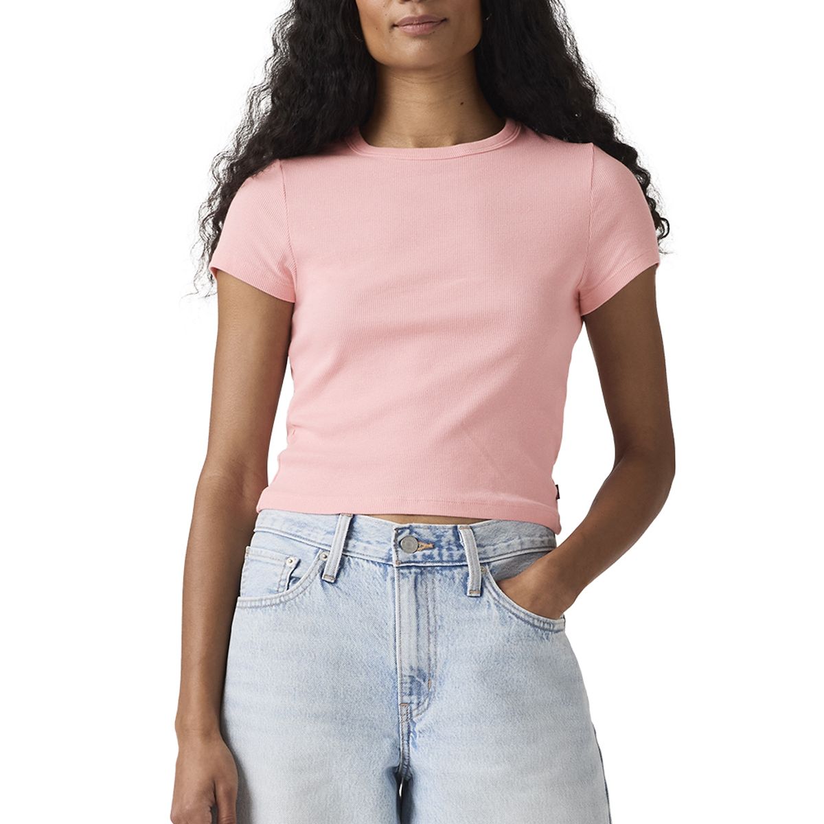 LEVIS - Polera Mujer Hayes Cropped Tee Rosado Levis