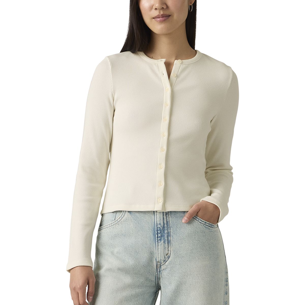 LEVIS - Polera Mujer Rory Button Up Beige Levis
