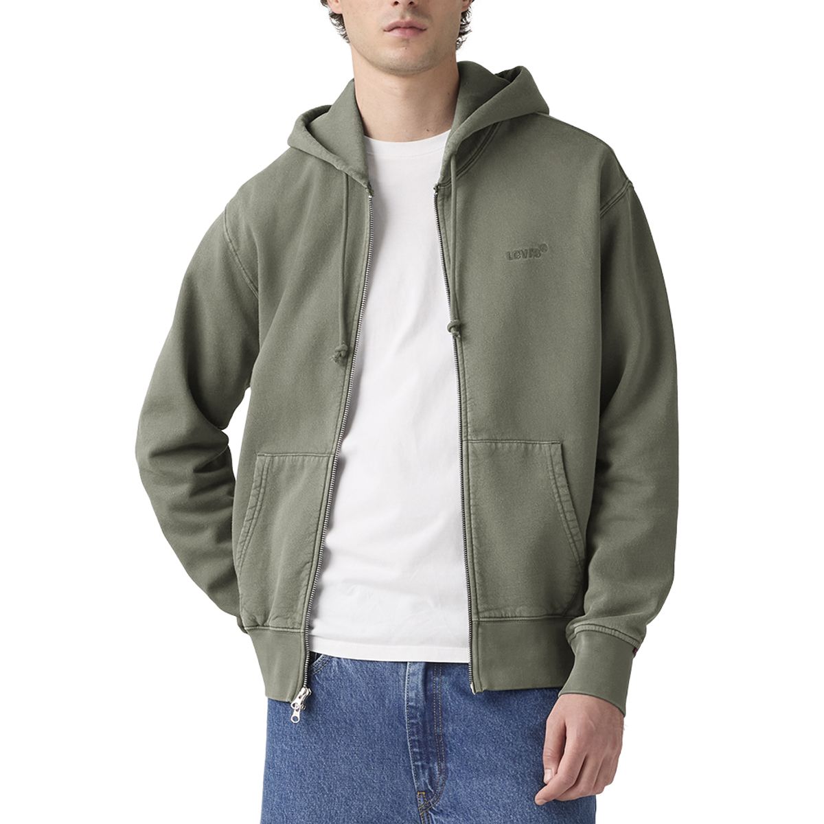 LEVIS - Polerón Hombre Authentic Full Zip Verde Levis