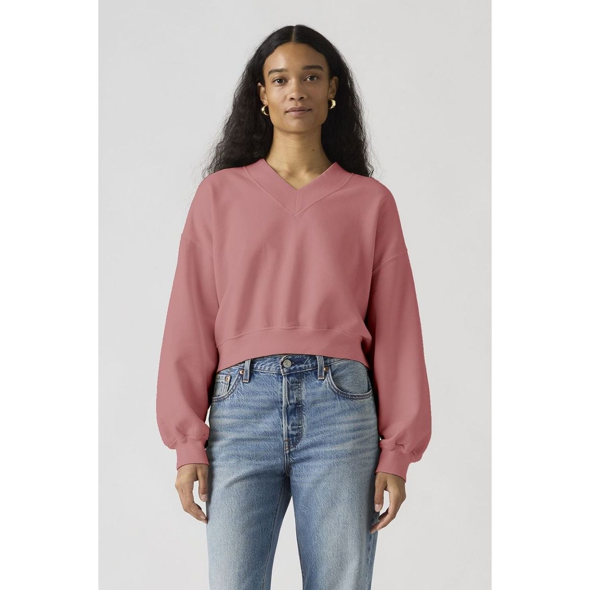 LEVIS - Polerón Mujer Vintage Vneck Rosado Levis