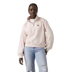 LEVIS - Polerón Mujer Vintage Boxy 1/4 Zip Rosado