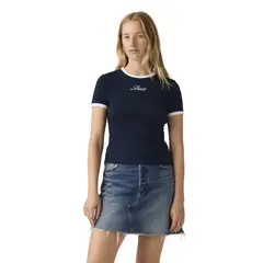 LEVIS - Polera Mujer Graphic Ringer Rickie Azul