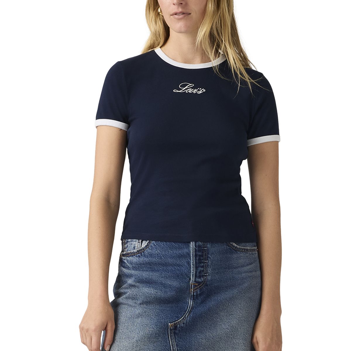 LEVIS - Polera Mujer Graphic Ringer Rickie Azul Levis