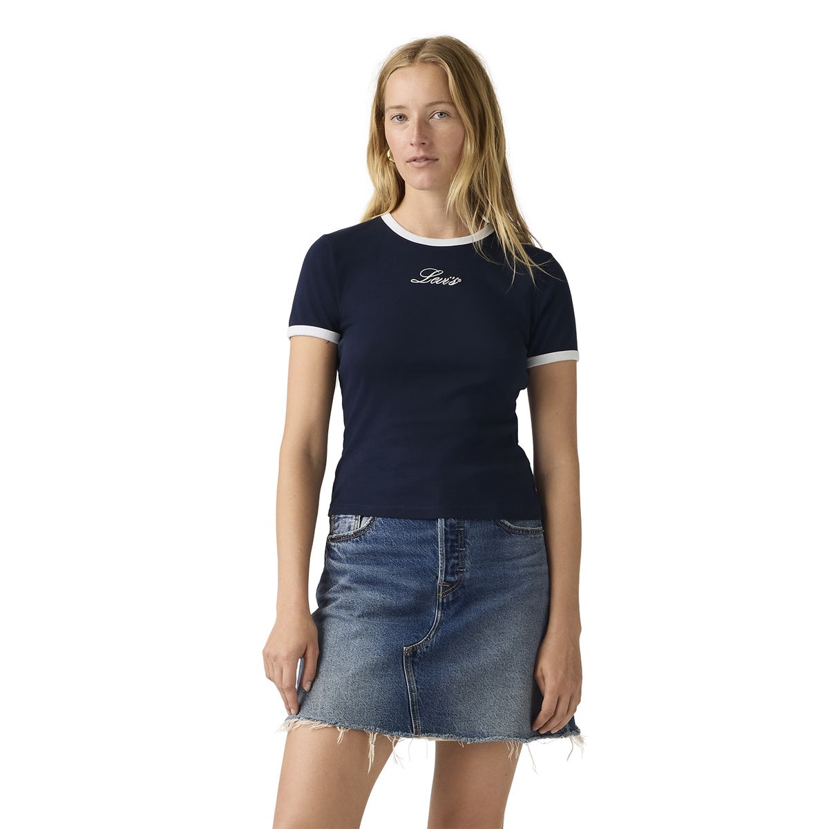 LEVIS - Polera Mujer Graphic Ringer Rickie Azul Levis