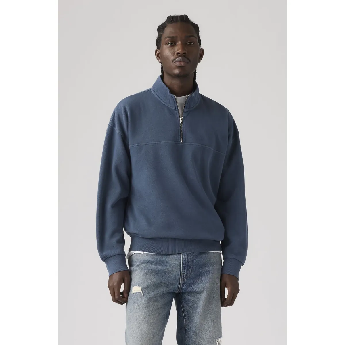 LEVIS - Polerón Hombre Marina Quarter Zip Azul Levis
