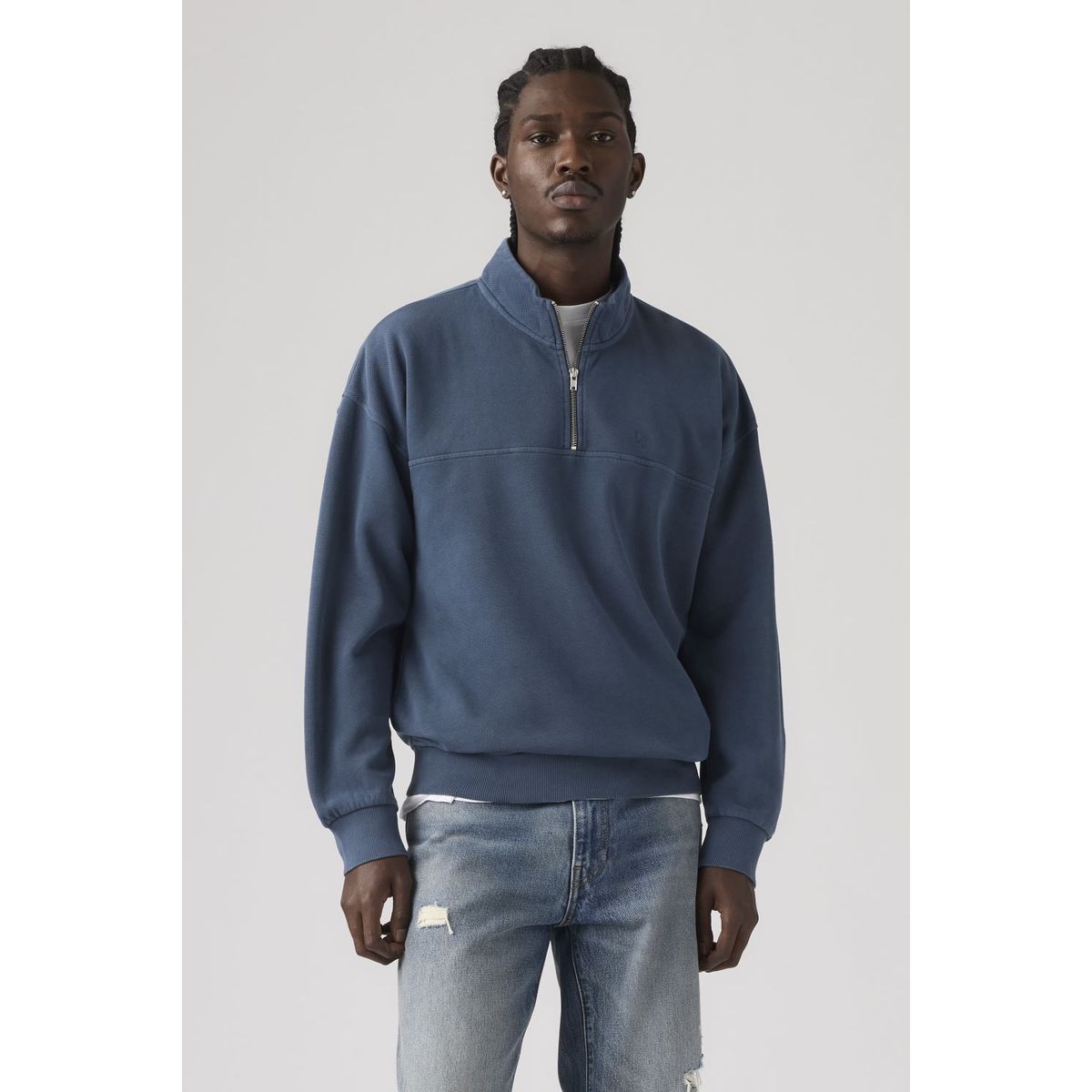 LEVIS - Polerón Hombre Marina Quarter Zip Azul Levis