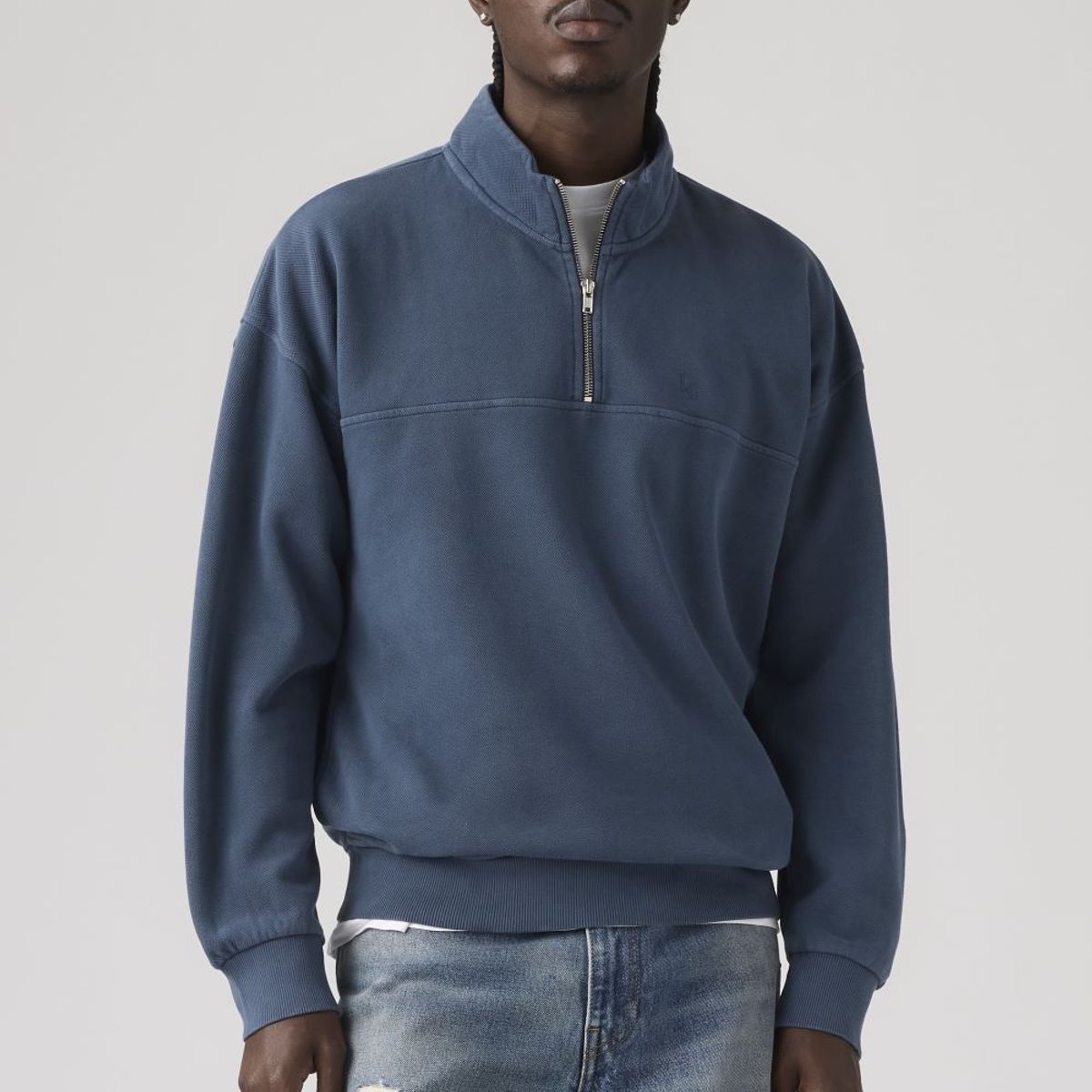 LEVIS - Polerón Hombre Marina Quarter Zip Azul Levis