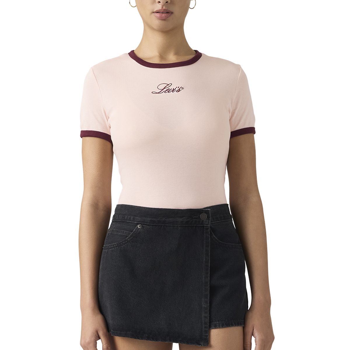 LEVIS - Polera Mujer Graphic Ringer Rickie Rosado Levis