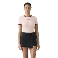 Polera Mujer Graphic Ringer Rickie Rosado