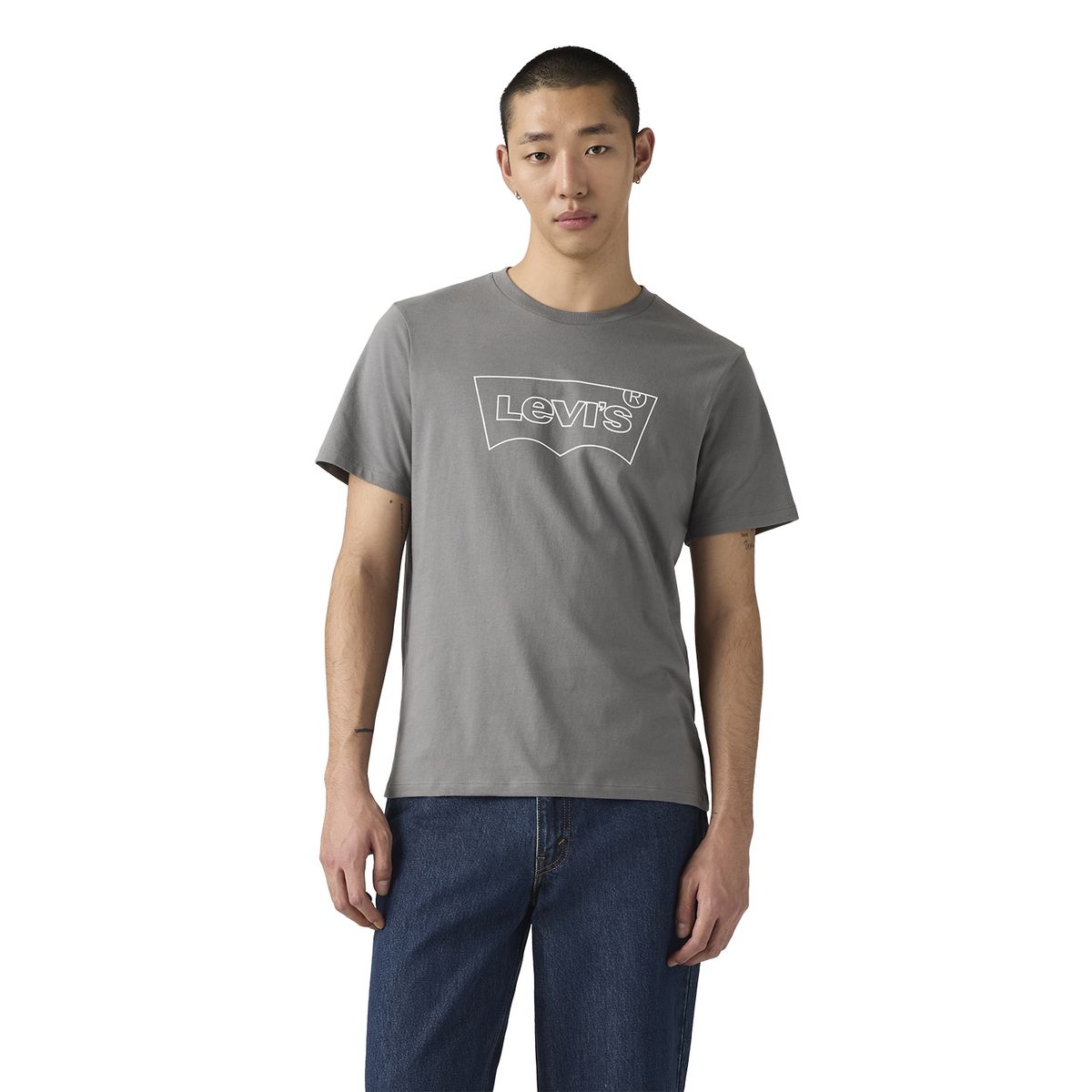 LEVIS - Polera Hombre Graphic Crewneck Tee Gris Levis