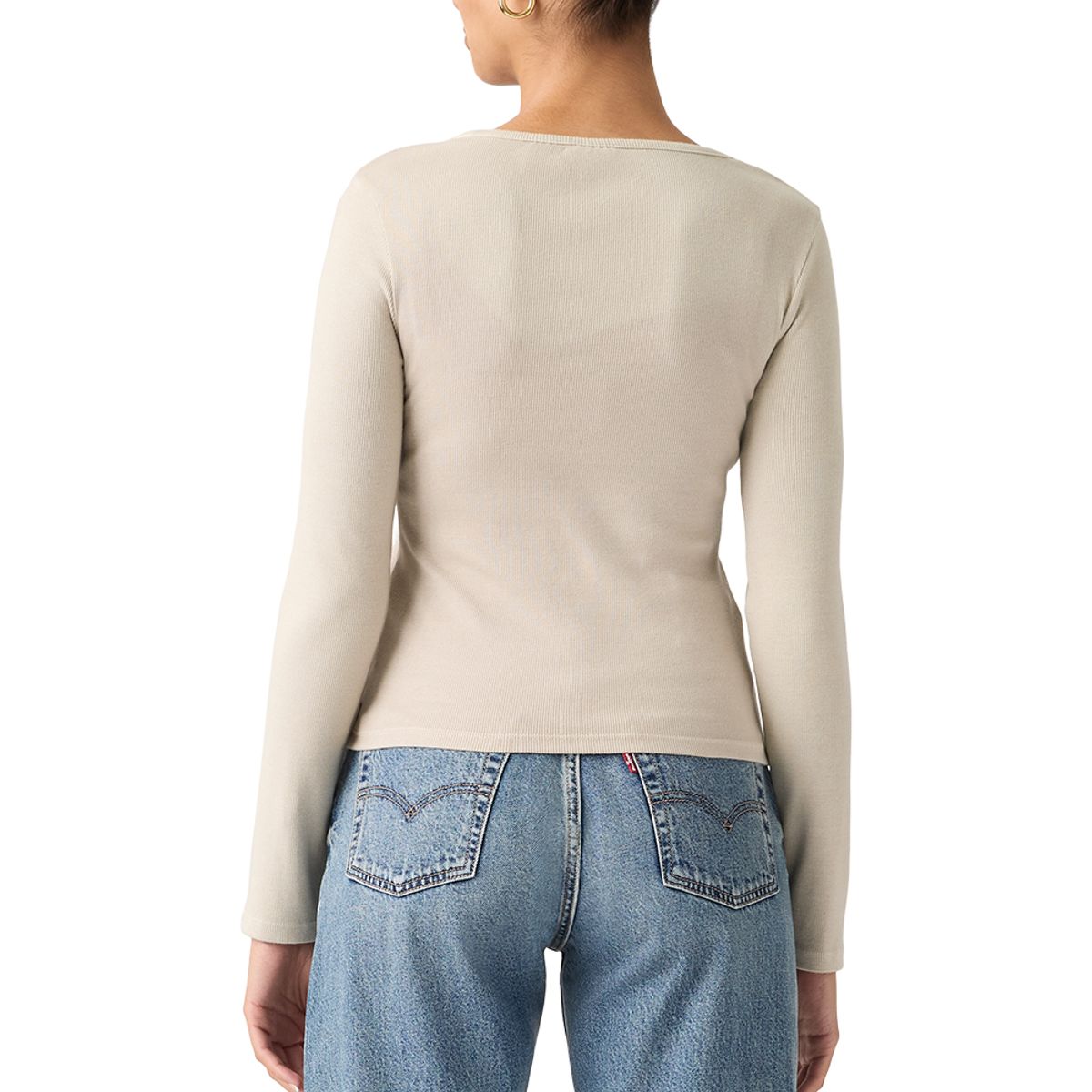 LEVIS - Polera Mujer Essential Neck Gris Levis
