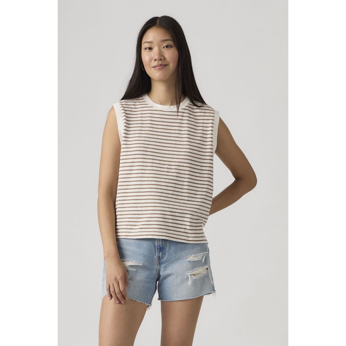 LEVIS - Polera Mujer Boxy Tank Beige Levis