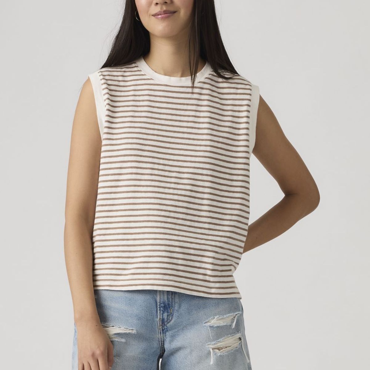 LEVIS - Polera Mujer Boxy Tank Beige Levis