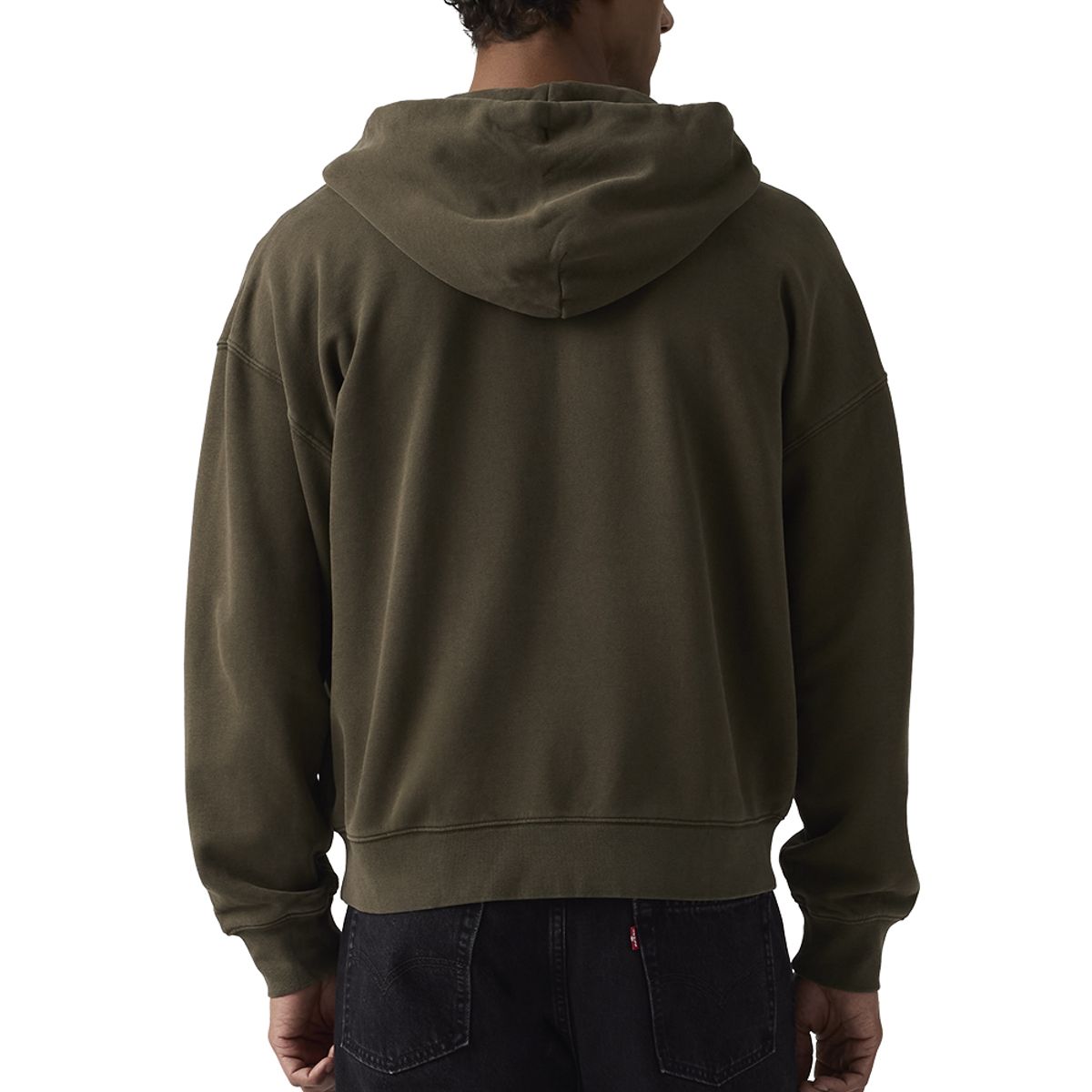 LEVIS - Polerón Hombre Hayes Cropped Full Zip Café Levis