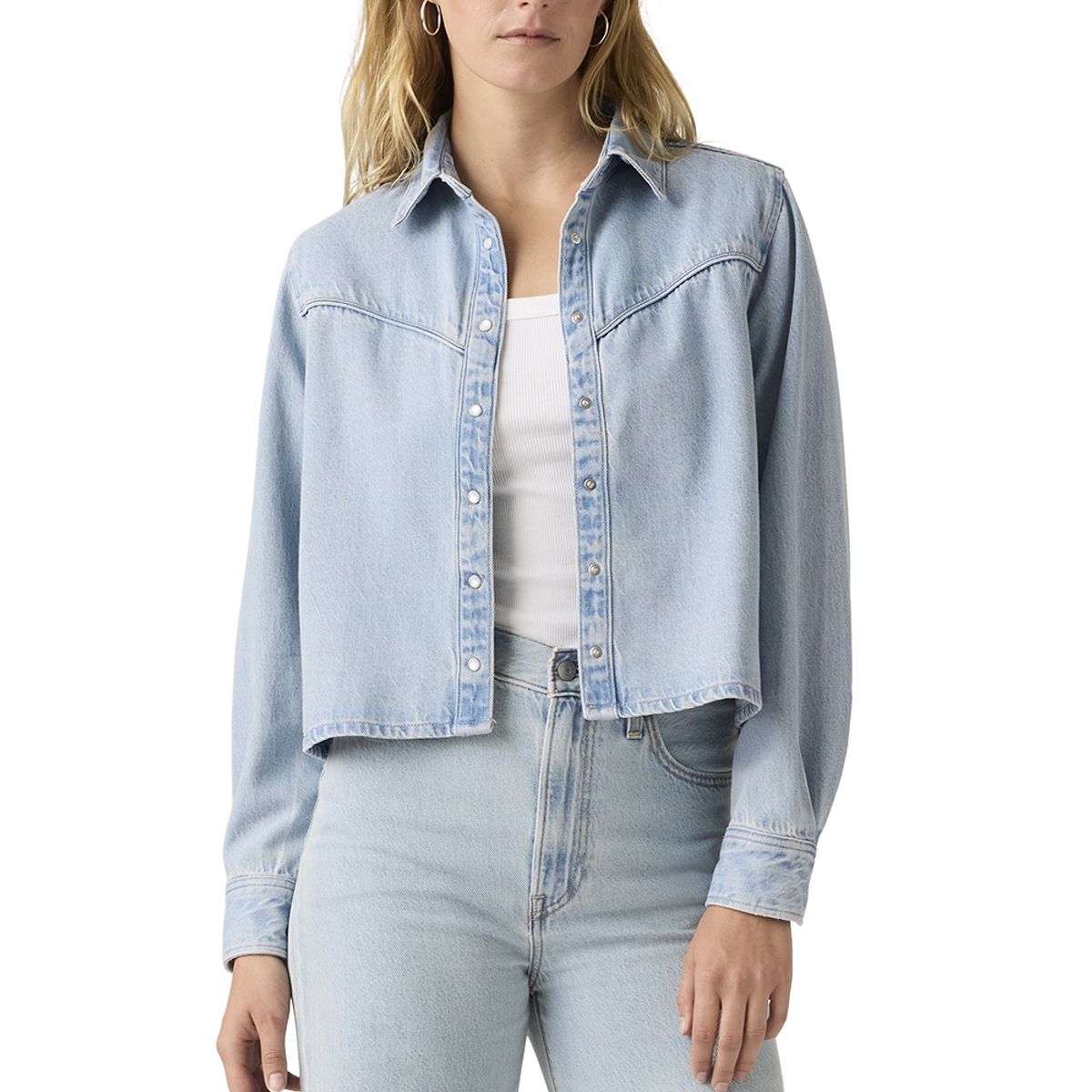LEVIS - Blusa Mujer Logan Tencel Shacket Celeste Levis