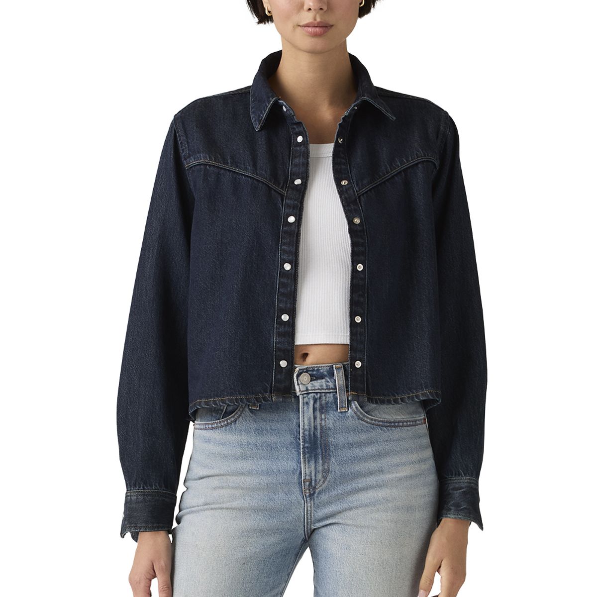 LEVIS - Blusa Mujer Logan Tencel Shacket Azul Levis