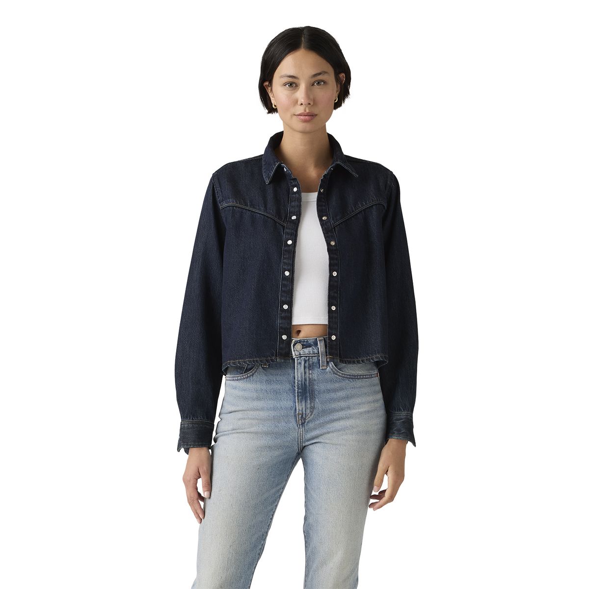 LEVIS - Blusa Mujer Logan Tencel Shacket Azul Levis