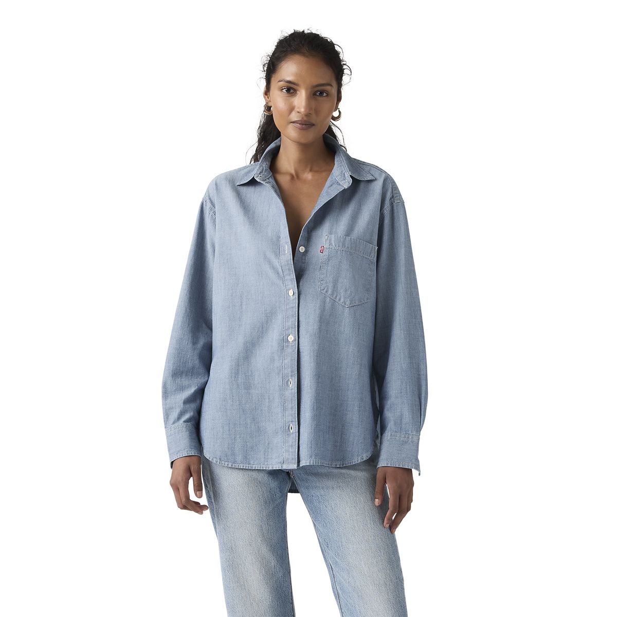 LEVIS - Blusa Mujer Harlie Boyfriend Shirt Azul Levis