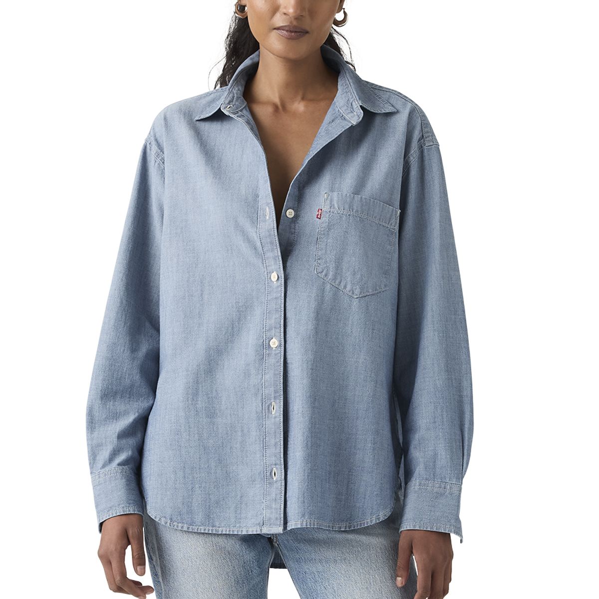 LEVIS - Blusa Mujer Harlie Boyfriend Shirt Azul Levis