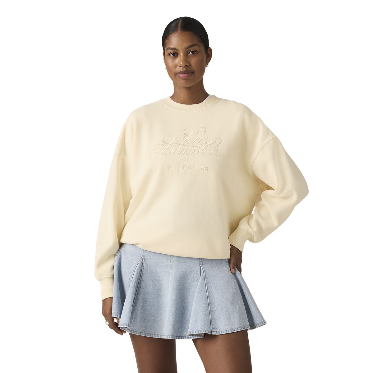 LEVIS - Polerón Mujer Vintage Oversized Crew Beige Levis
