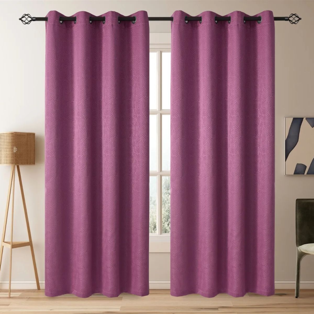 OKAY - Set Cortinas Hogar 2 Paños 140x220 Cm