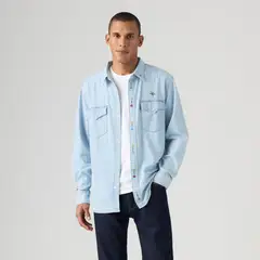 LEVIS - Camisa Hombre Relaxed Fit Western Azul