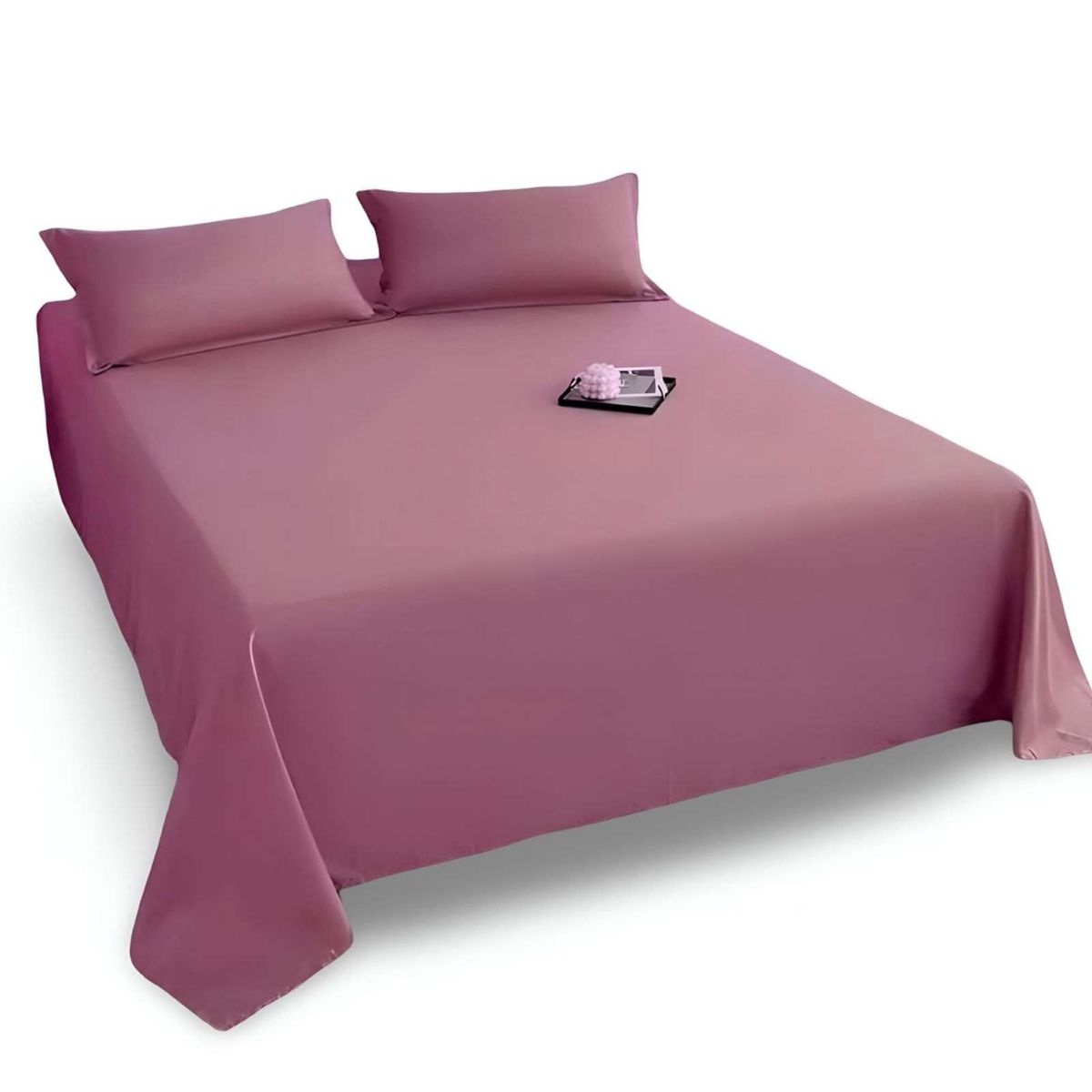GENERICO - Juegos de Sábanas de POLIALGODON SUPER KING ROSA