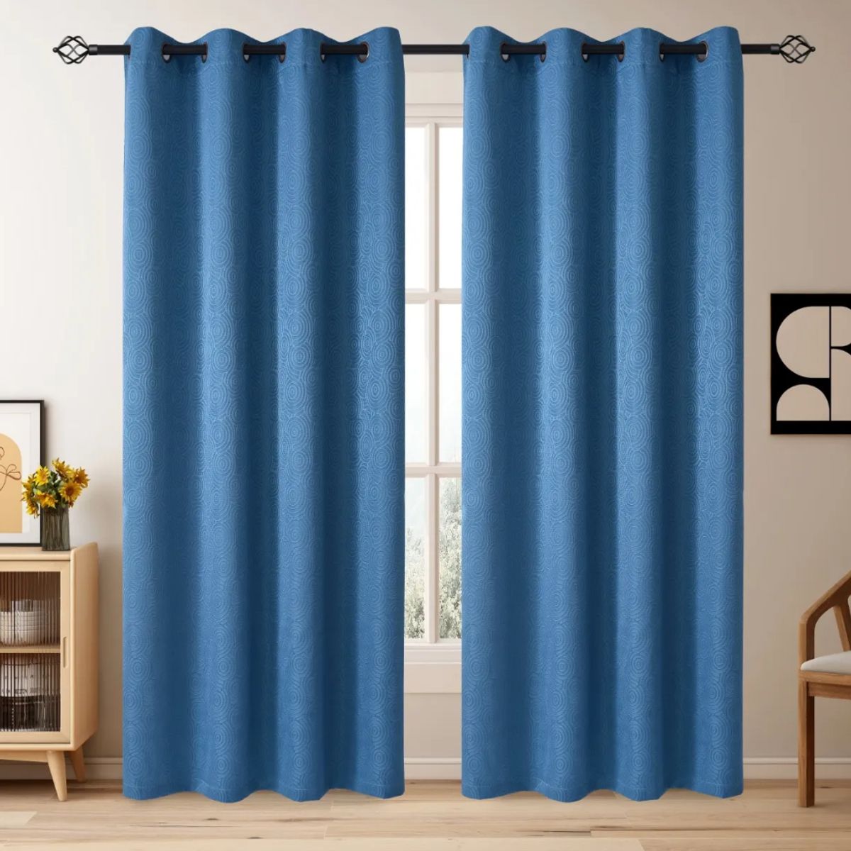 OKAY - Set Cortinas Hogar 2 Paños 140x220 Cm
