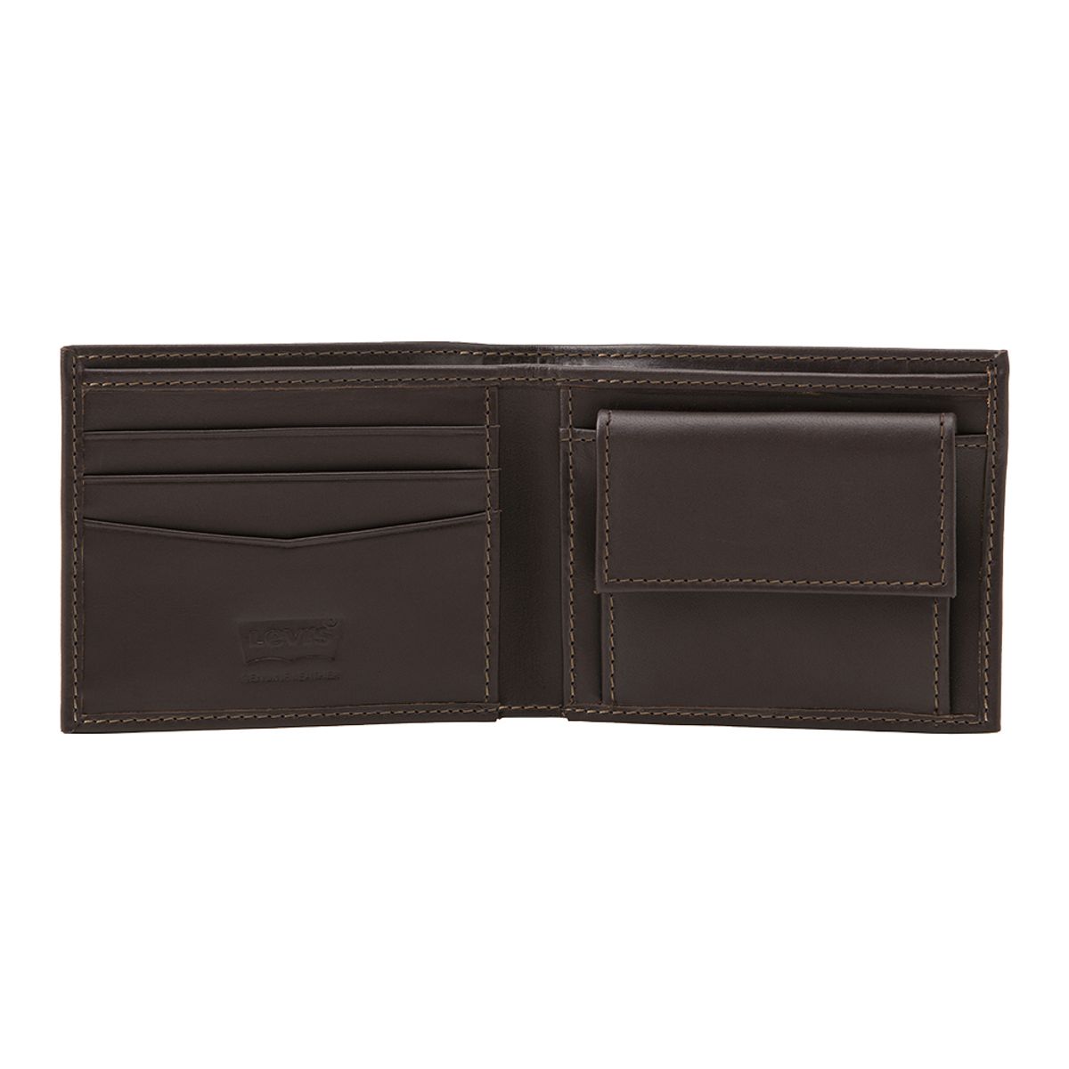 LEVIS - Billetera Hombre Hunte Coin Bifold Café Levis